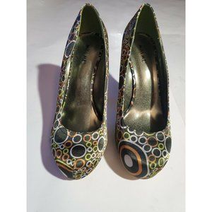 Miss Me Womens Shoes 7.5  Circle  Eiffel-5 Slip On Stiletto Heels Round Toe